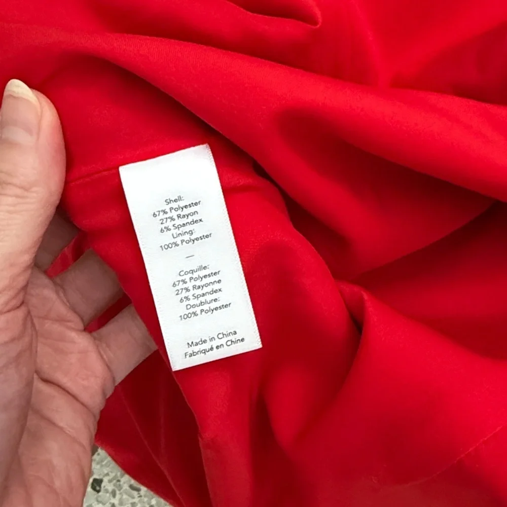Likely poppy red mini dress flutter hem short sleeve back zip 6 Revolve